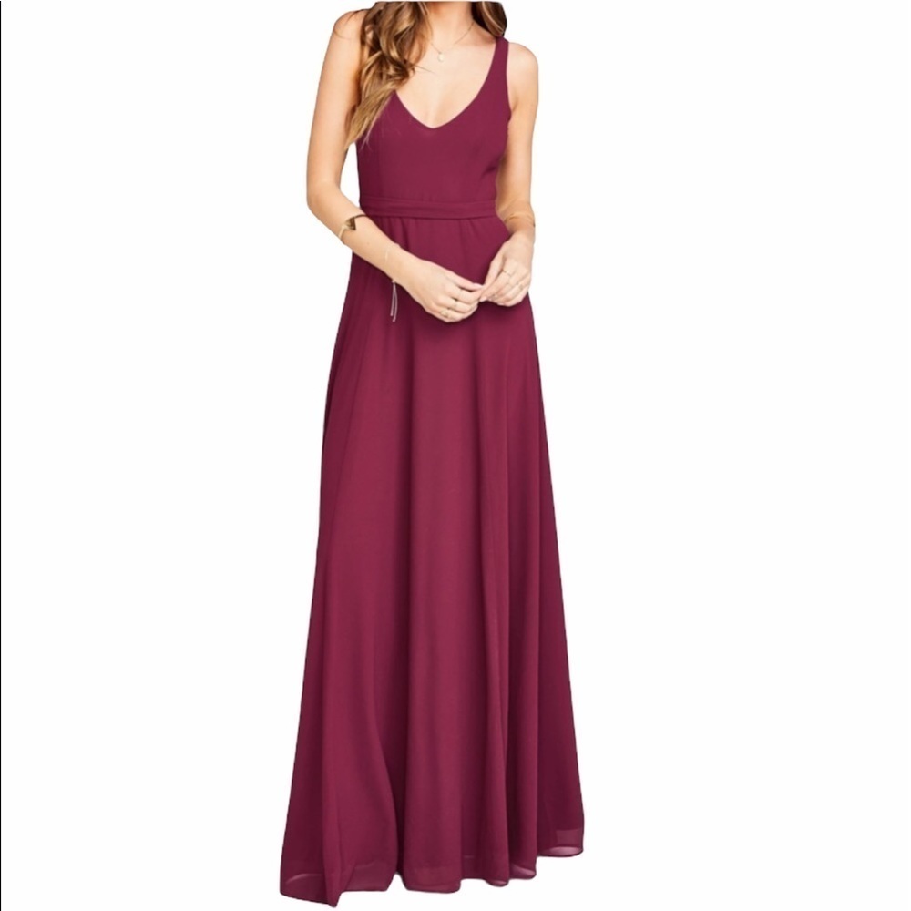 SMYM Jenn Maxi Dress in Merlot Chiffon nwot